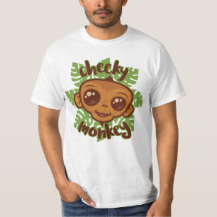 Cheeky Monkey Cute Cartoon Primate Drawing T-Shirt