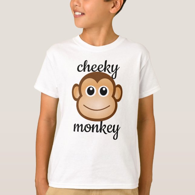 Cheeky Monkey Cute Chimp Brit T-Shirt (Front)
