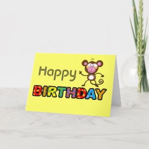 Cheeky monkey happy birthday card