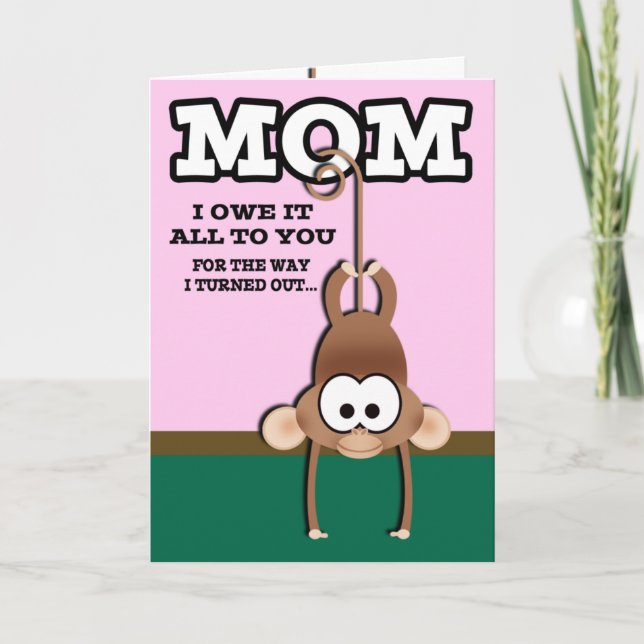 Cheeky Monkey Mothers Day Card (Front)