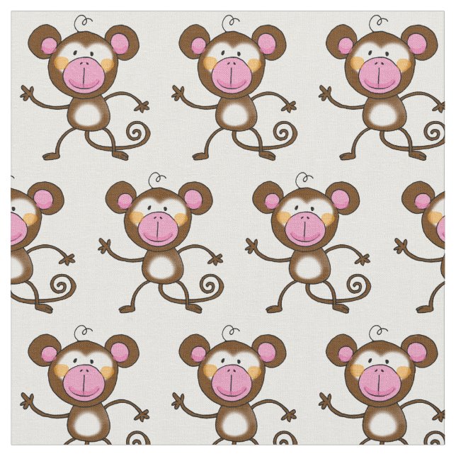 cheeky monkey nursery fabric (Close Up)