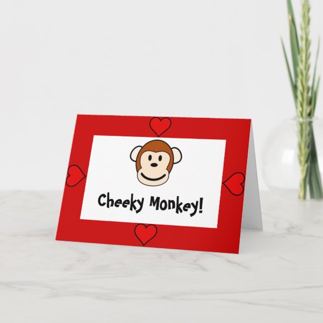 Cheeky Monkey Valentine's Card (Front)