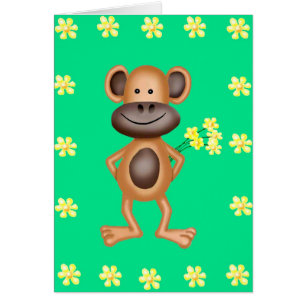 Cheeky Monkey With Flowers