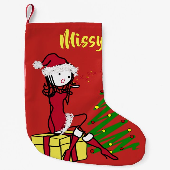 Cheeky Mrs Claus Christmas Stocking (Front)