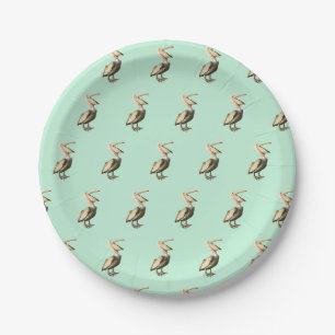 cheeky pelican print plates beach party