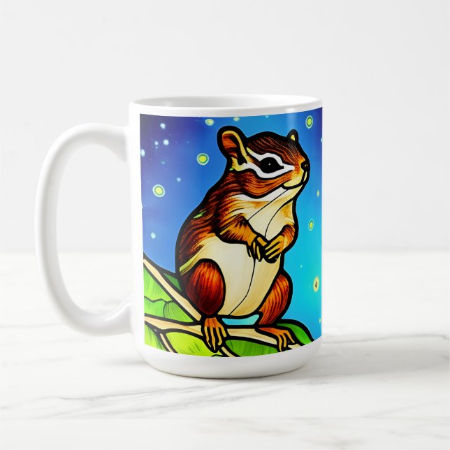 Cheeky, Playful Chipmunk Pal Coffee Mug (Left)
