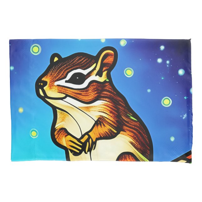 Cheeky, Playful Chipmunk Pal Pillowcase (Front)