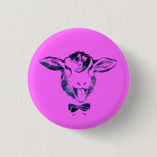 Cheeky sheep with a bow tie 1 inch round button