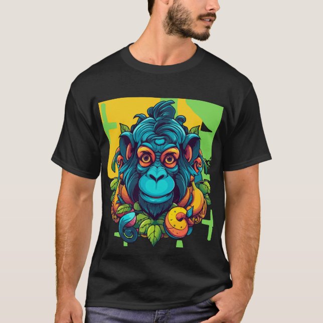 Cheeky Singe avec T-Shirt Amusant Banana (Devant)