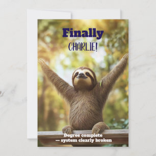 🎓🦥cheeky Sloth Celebration Card – Custom 