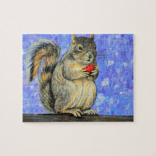 Cheeky Squirrel Painting Jigsaw Puzzle