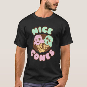 Cheeky Winking Ice Cream Nice Cones Food Pun T-Shirt
