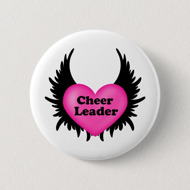 Cheeleader Heart 2 Inch Round Button (Front)