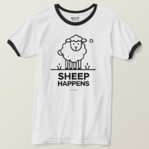 Cheep Happen Funny Line Art Ringer T-Shirt