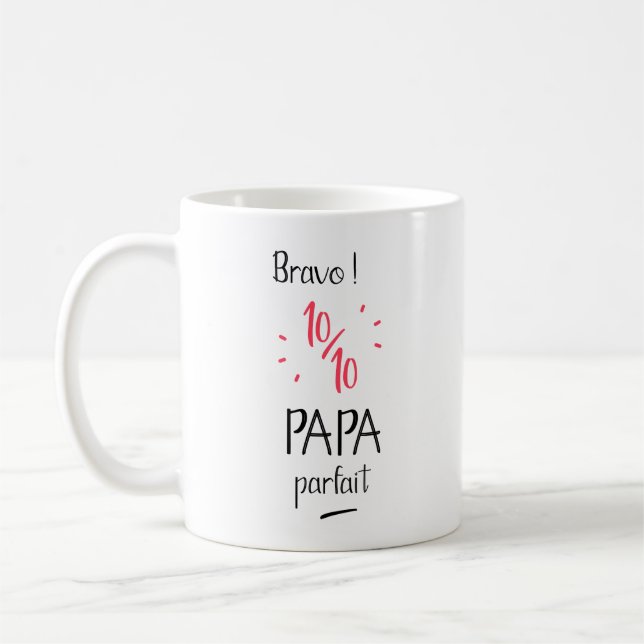 Cheer 10 out of 10 perfect dad coffee mug (Left)