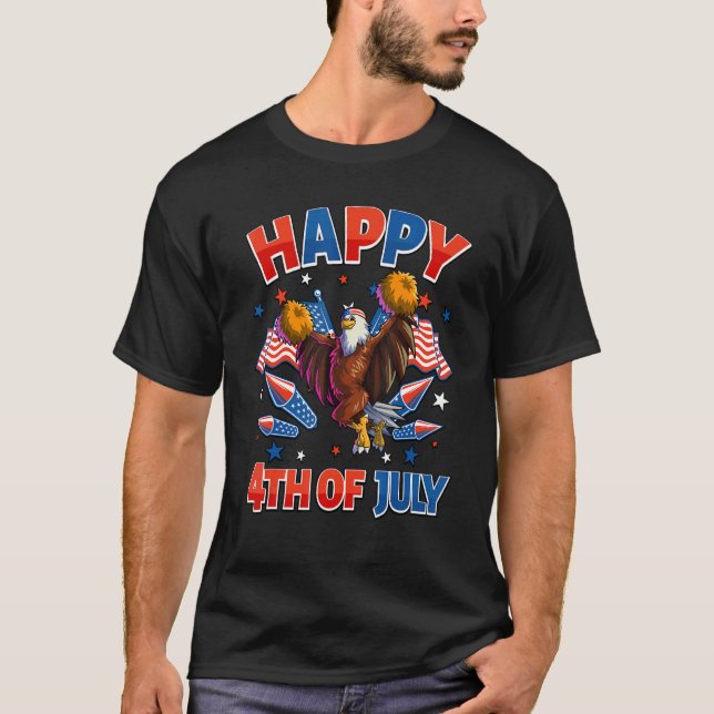 Cheer American Eagle 4th Of July Girls Women Ameri T-Shirt (Front)