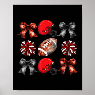Cheer And Football Game Day Red Team Football Mom  Poster