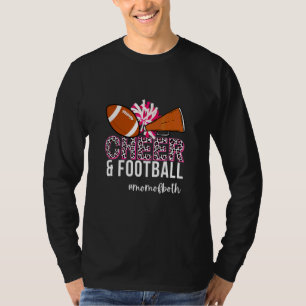 Cheer and Football Mom Of Both Leopards Cheerleadi T-Shirt