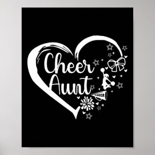 Cheer Aunt Heart Aunt Of A Cheerleader Aunt  Poster