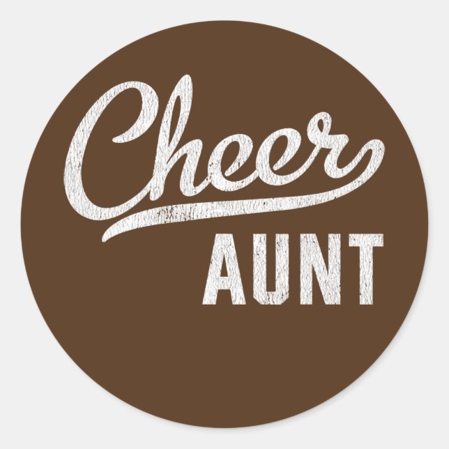 Cheer Aunt Proud Cheerleading Cheerleader Aunt  Classic Round Sticker (Front)