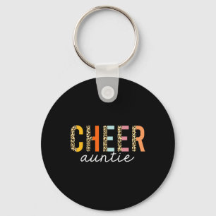 Cheer Auntie Leopard Cheerleader Girl Cheerleading Keychain