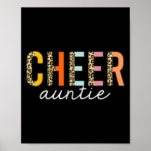 Cheer Auntie Leopard Cheerleader Girl Cheerleading Poster