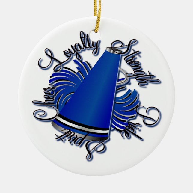 Cheer Black and Blue Qualities One-Sided Ornament (Front)