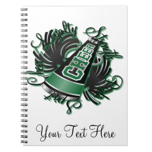 Cheer Black and Green Qualities Notebook