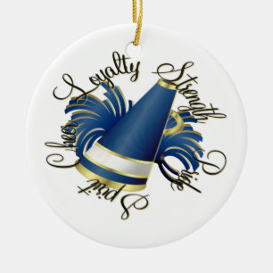 Cheer Blue and Gold Qualities Photo Ornament