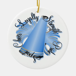 Cheer Blue and White Doubled-Sided Ornament