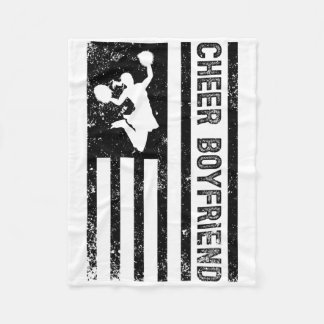 Cheer Boyfriend Us Flag Boyfriend Of A Cheerleader Fleece Blanket