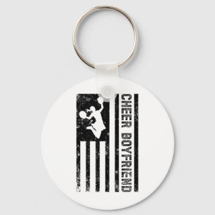 Cheer Boyfriend Us Flag Boyfriend Of A Cheerleader Keychain