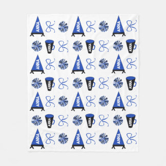 Cheer Camp Blue and Black Cheerleadering Pompom Fleece Blanket