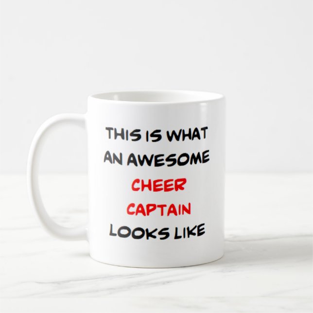 cheer captain, awesome coffee mug (Left)