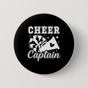 Cheer Captain Cheerleading Captain Cheerleader Cap 2 Inch Round Button