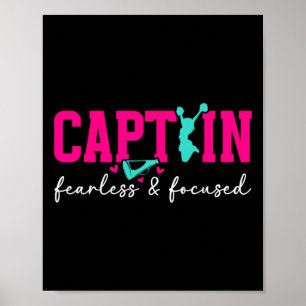 Cheer Captain Fearless And Focused Cheerleading Ca Poster