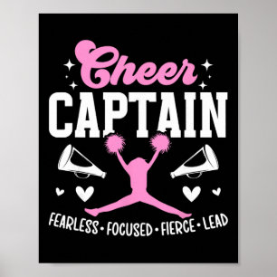 Cheer Captain Fearless Focused Fierce Cheerleading Poster