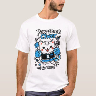Cheer Cat Illustration – Cute Sports Cheerleader C T-Shirt