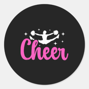 Cheer Cheerleader Cheerleading Cute Cheerleader Classic Round Sticker