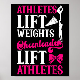 Cheer Cheerleading Athletes Lift Weights Cheerlead Poster