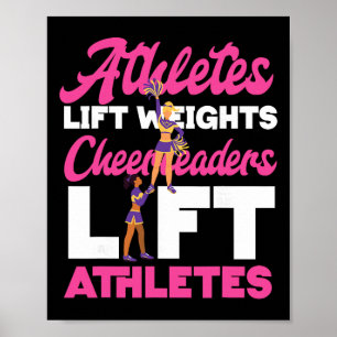 Cheer Cheerleading Athletes Lift Weights Cheerlead Poster