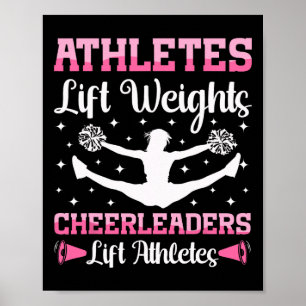 Cheer Cheerleading Athletes Lift Weights Cheerlead Poster