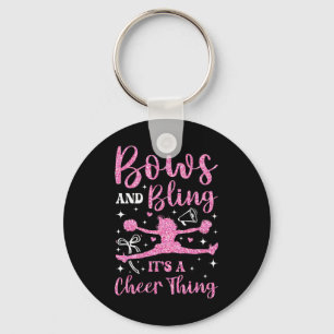 Cheer Cheerleading Bows And Bling It's A Cheer Thi Keychain