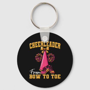 Cheer Cheerleading Cheerleader From Bow To Toe _2  Keychain
