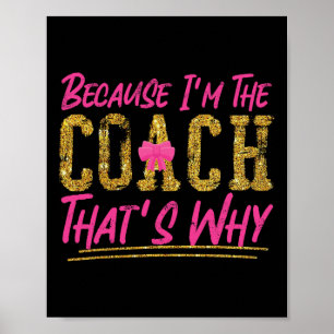 Cheer Cheerleading Coach Because I'm The Coach Tha Poster