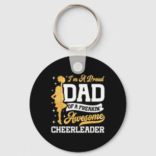Cheer Cheerleading Dad Father I'm A Proud Dad Of A Keychain