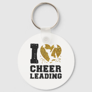 Cheer Cheerleading Heart I Love Cheerleading _1  Keychain