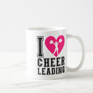 Cheer Cheerleading Heart I Love Cheerleading  Coffee Mug