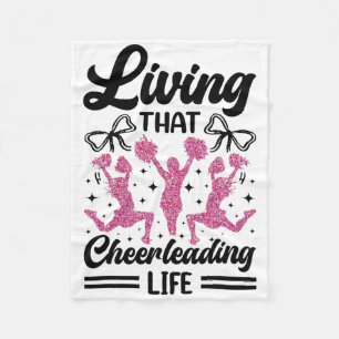 Cheer Cheerleading Living That Cheerleading Life _ Fleece Blanket