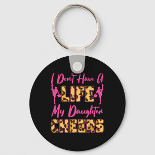 Cheer Cheerleading Mom Dad Mother Father Daughter Keychain